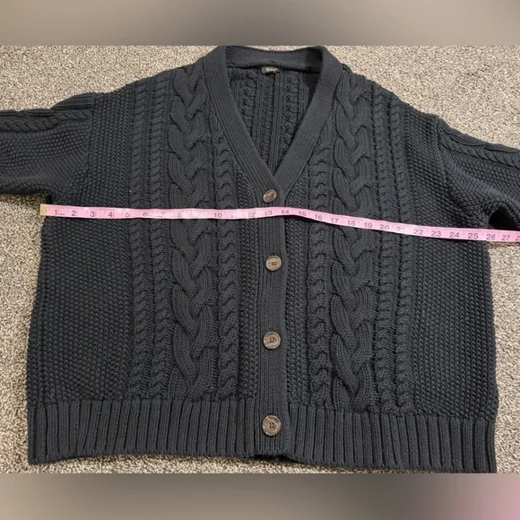 Quince 100% organic cotton oversized cable cardigan | Size small - Picture 6 of 7